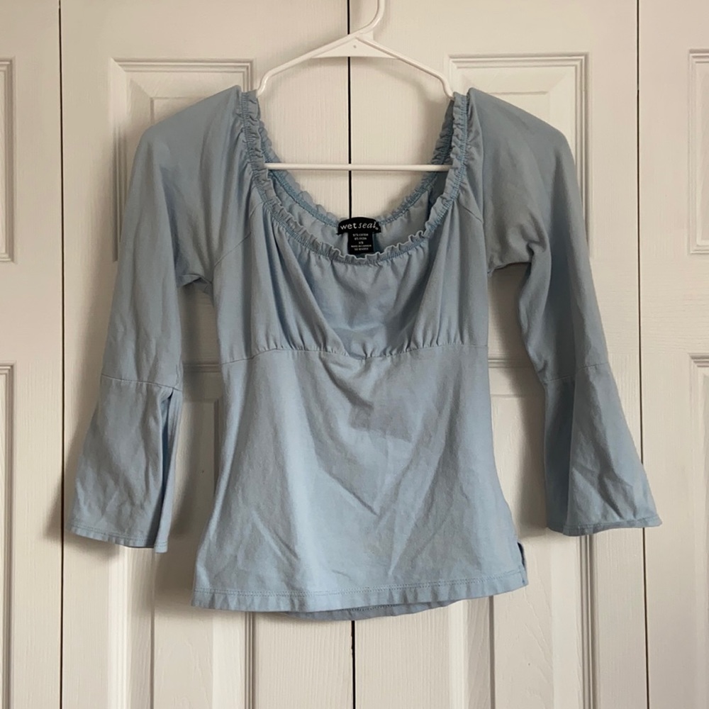Wet Seal Blue Ruched Top